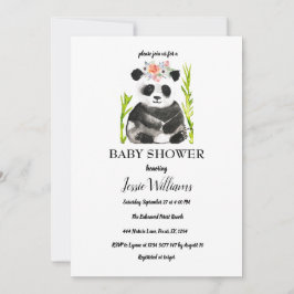 Panda Bear Babydusche Schwarz-Weiß-Natur Einladung