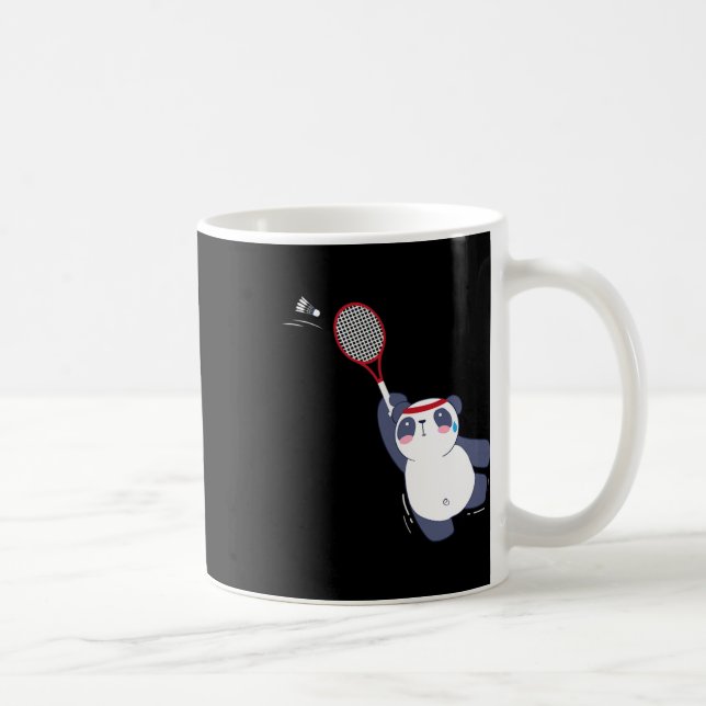 Panda Bear Badminton Player Single verdoppeln Ace  Kaffeetasse (Rechts)