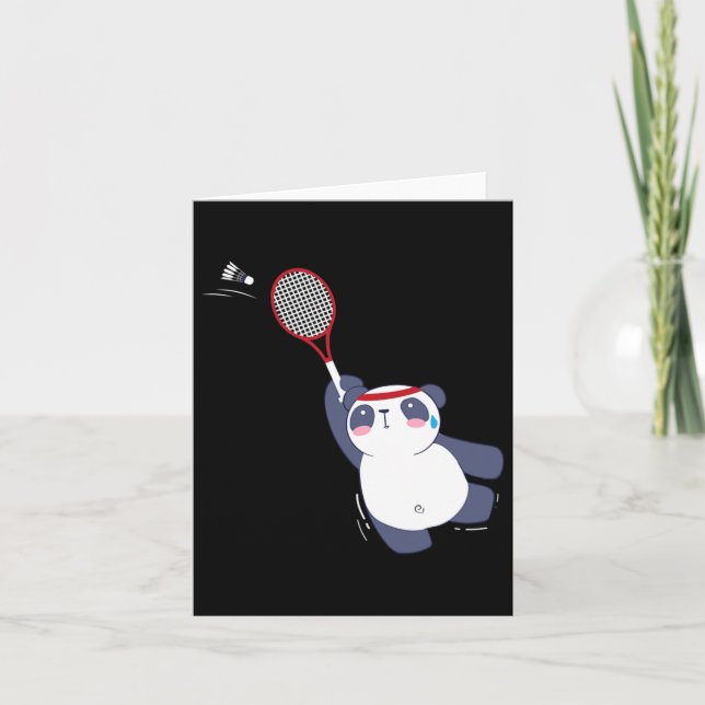 Panda Bear Badminton Player Single verdoppeln Ace  Karte (Vorderseite)