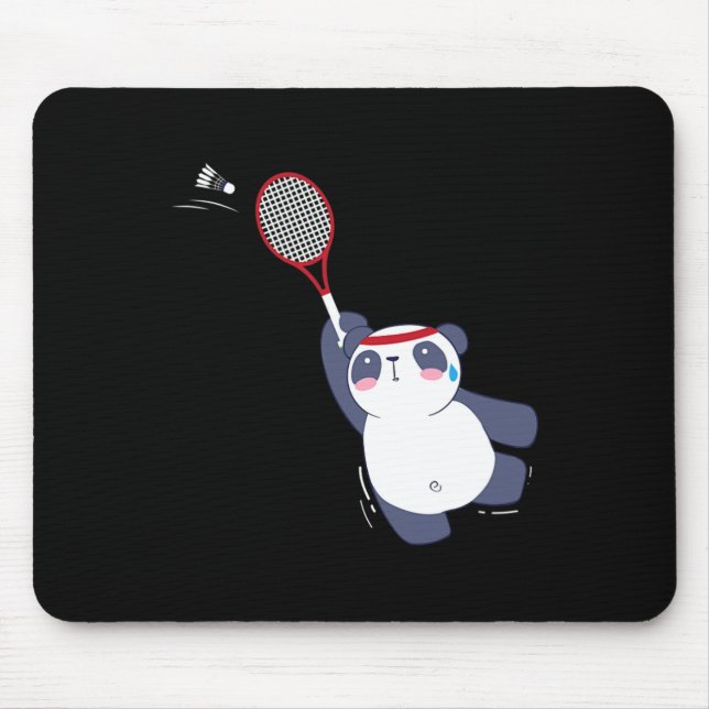 Panda Bear Badminton Player Single verdoppeln Ace  Mousepad (Vorne)