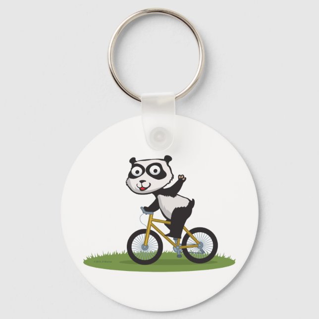 Panda Bear Biker Schlüsselanhänger (Vorderseite)