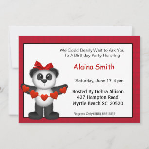 Panda Bear Birthday Einladung