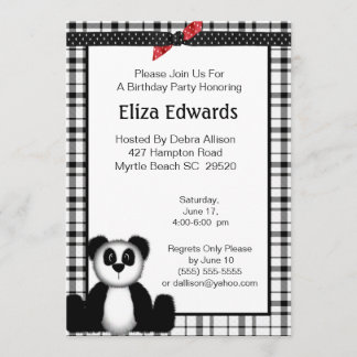 Panda Bear Birthday Einladung