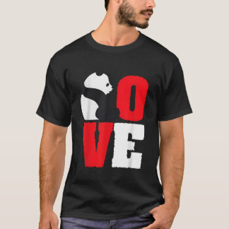 Panda Bear Black and White Panda Liebe T-Shirt