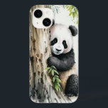 Panda Bear by Tree Case-Mate iPhone 14 Hülle<br><div class="desc">Niedlicher Panda-Bär an einem Baum mit Bambus-Blätter in einem Aquarellwerk.</div>