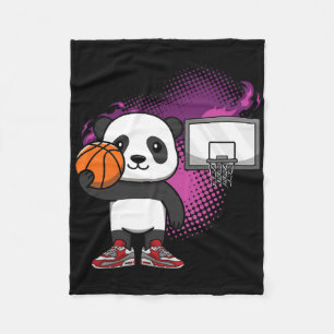 Panda Bear Bysketbyll Player Animal Lover Hoops Dr Fleecedecke
