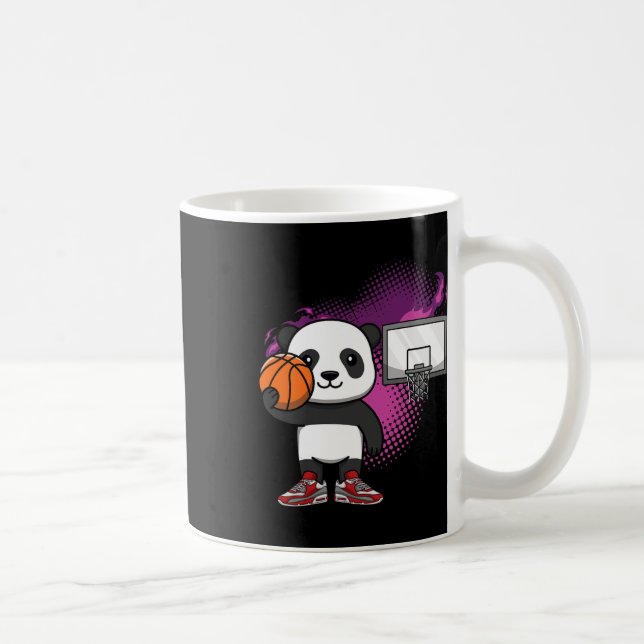 Panda Bear Bysketbyll Player Animal Lover Hoops Dr Kaffeetasse (Rechts)
