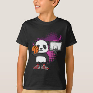 Panda Bear Bysketbyll Player Animal Lover Hoops Dr T-Shirt