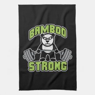 Panda Bear Cartoon - Bamboo Strong - Deadlift Handtuch