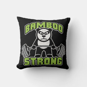 Panda Bear Cartoon - Bamboo Strong - Deadlift Kissen