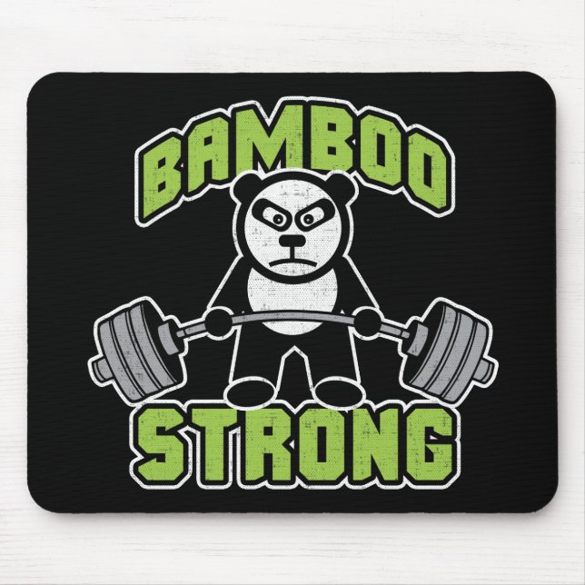 Panda Bear Cartoon - Bamboo Strong - Deadlift Mousepad (Vorne)