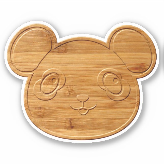 Panda Bear Carved Bamboo Print Aufkleber (Vorderseite)