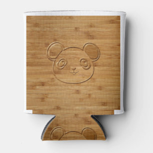 Panda Bear Carved Bamboo Print Dosenkühler