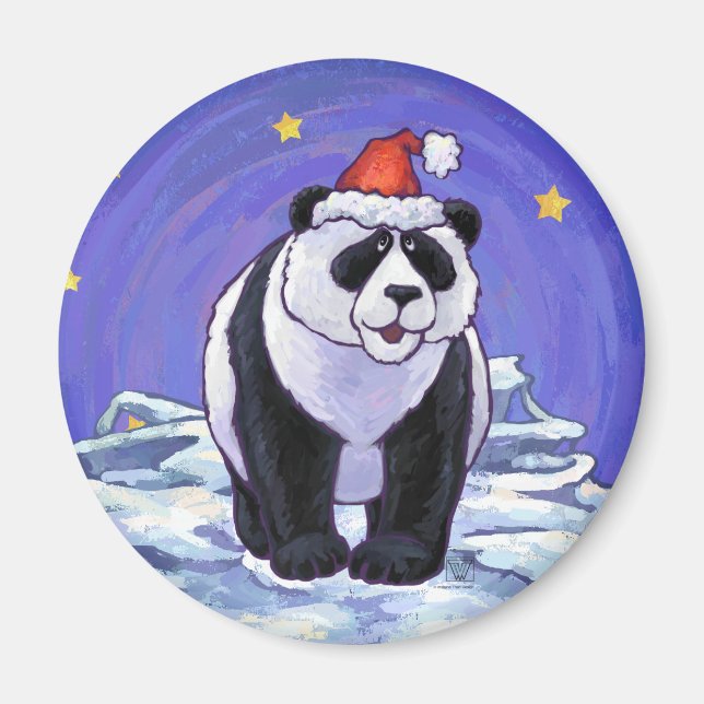 Panda Bear Christmas Magnet (Vorne)