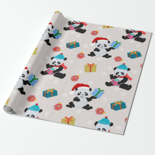 Panda Bear Christmas Pattern Geschenkpapier