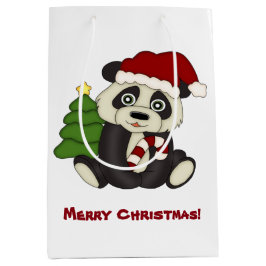 Panda Bear Christmas Personalisiert Mittlere Geschenktüte