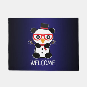 Panda Bear Christmas - Snowman Panda Bear Fußmatte