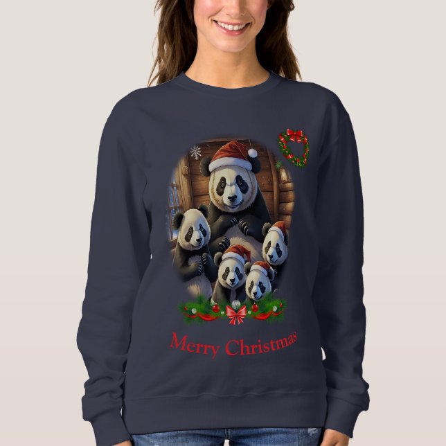 Panda Bear Christmas Sweatshirt (Vorderseite)