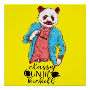 Panda Bear Classy bis Kickoff American Football Poster