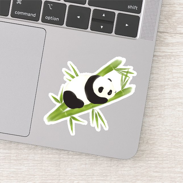 Panda Bear Custom Cut Vinyl Sticker (Detail)