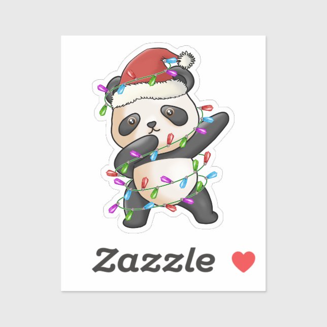 Panda Bear dab dabbin Lieblingsweihnachtsbeleuchtu Aufkleber (Blatt)