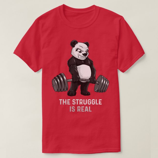 Panda Bear Deadlift SHIR Powerlifter Funny Bodybui T-Shirt (Design vorne)