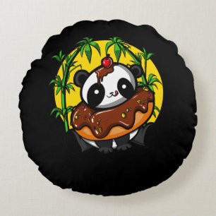 Panda Bear Donut Lover Animal Rundes Kissen