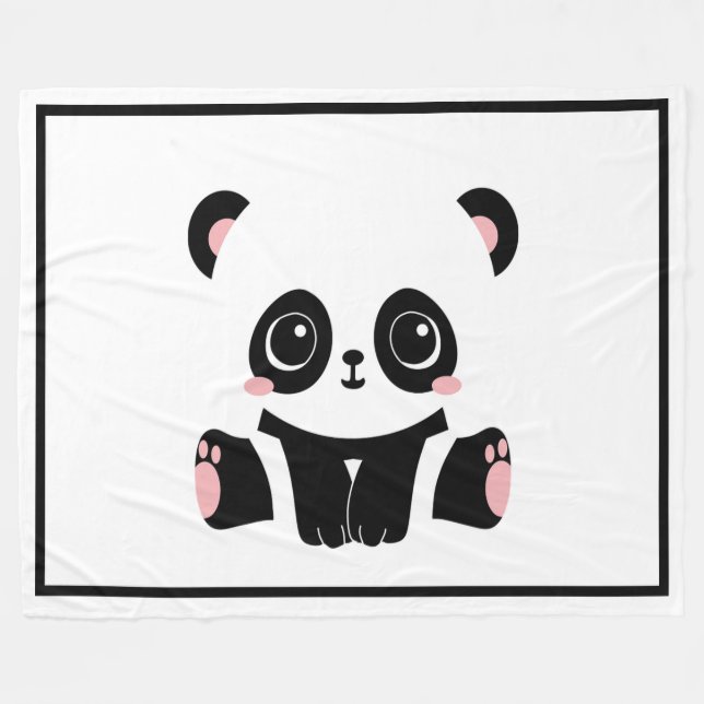 Panda Bear Fleecedecke (Vorderseite (Horizontal))