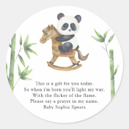 Panda Bear - Gebetskandle-Label Runder Aufkleber