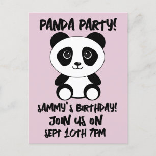 Panda Bear Geburtstagsparty Postcard Einladungen