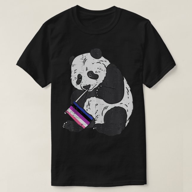 Panda Bear Genderfluid Flag Prix Nonbinary LGBT A T-Shirt (Design vorne)