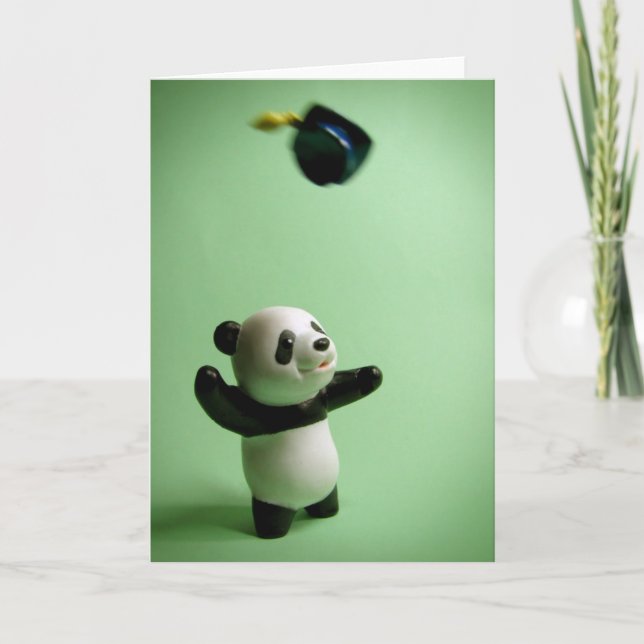 Panda Bear Graduation Cap Throw Karte (Vorderseite)