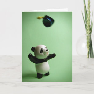 Panda Bear Graduation Cap Throw Karte