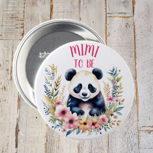 Panda Bear in Blume Baby Shower Mimi zu sein Button