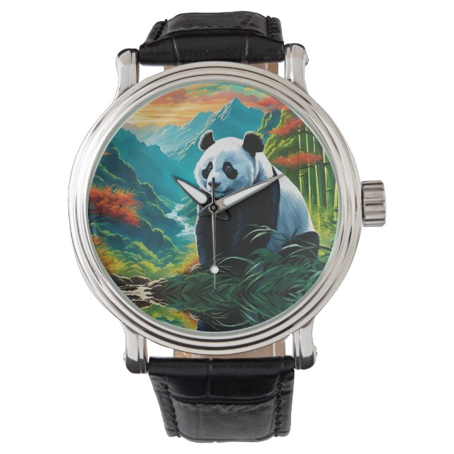 Panda Bear in den Wolken Armbanduhr (Vorderseite)
