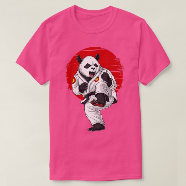 Panda Bear Karate Kickboxing Kung Fu Taekwondo Mar T-Shirt (Design vorne)