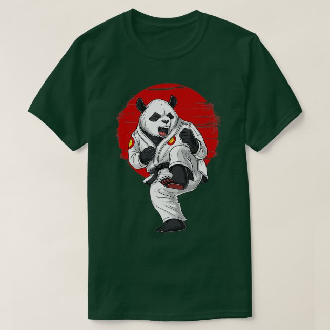 Panda Bear Karate Kickboxing Kung Fu Taekwondo Mar T-Shirt (Design vorne)