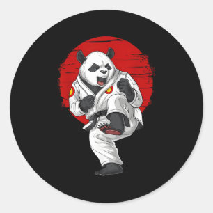 Panda Bear Karate Kickboxing Kung Fu Taekwondo Mia Runder Aufkleber