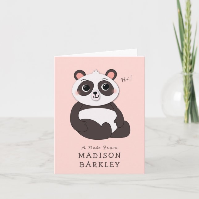 Panda Bear Kid's Niedliche Stationary Cards (Vorderseite)