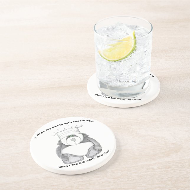 Panda Bear Koch Chocolate Sandstein Untersetzer (Seite)