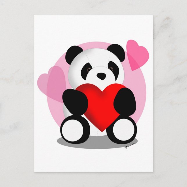 Panda Bear Liebe Postkarte (Vorderseite)
