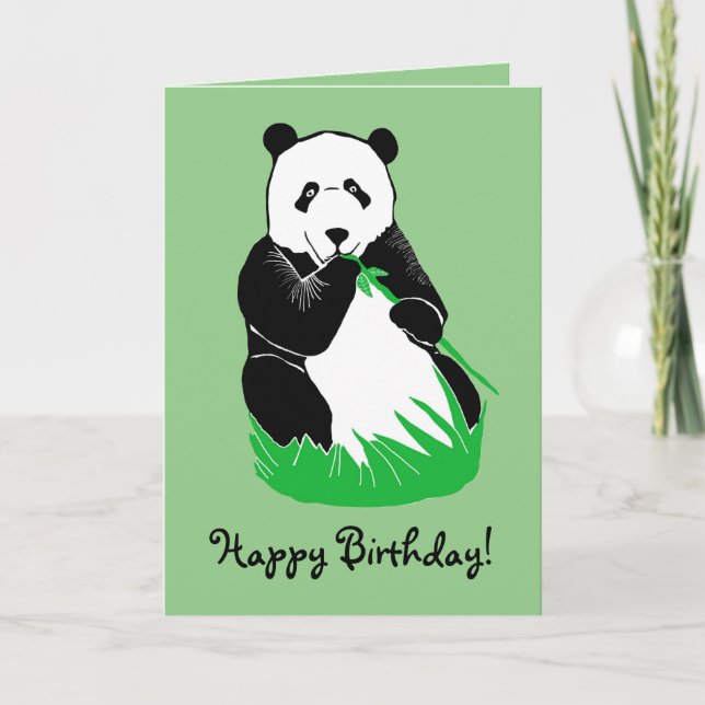 Panda Bear Light Green Happy Birthday Card Karte (Vorderseite)