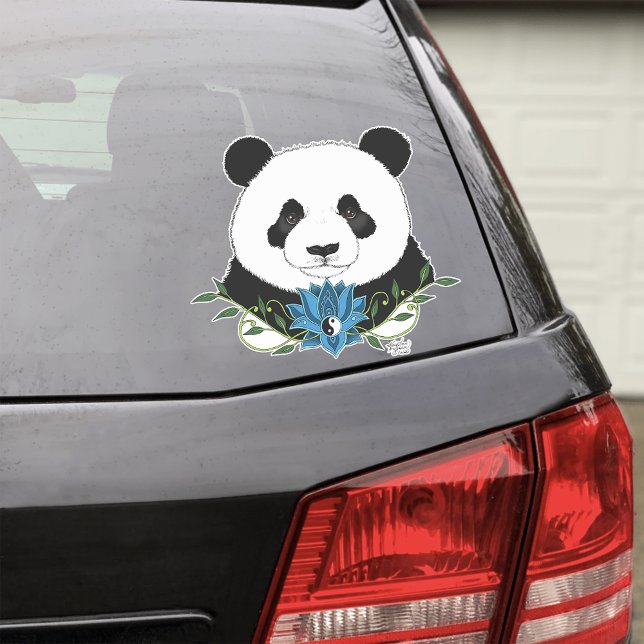Panda Bear Lotus Blume Blue Aufkleber (Von Creator hochgeladen)