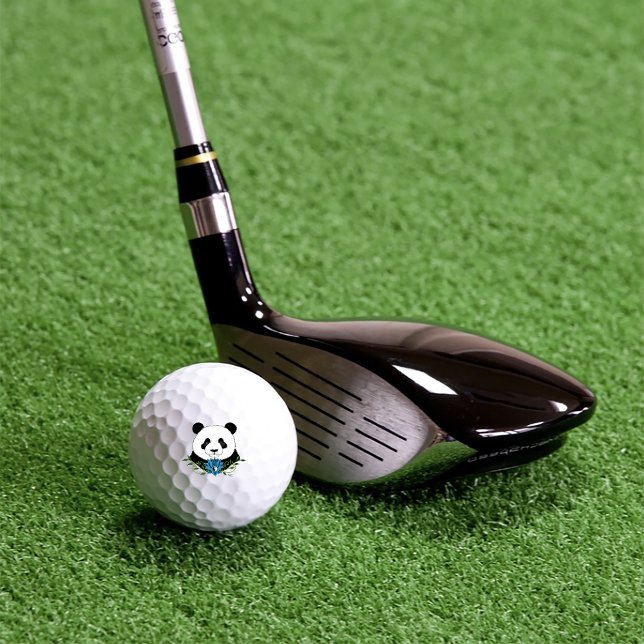 Panda Bear Lotus Blume Blue Golfball (Von Creator hochgeladen)