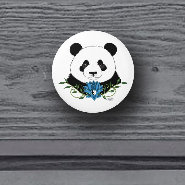 Panda Bear Lotus Blume Blue Keramikknauf (Von Creator hochgeladen)