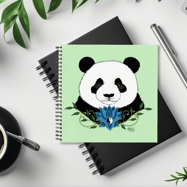 Panda Bear Lotus Blume Blue Notizbuch (Von Creator hochgeladen)