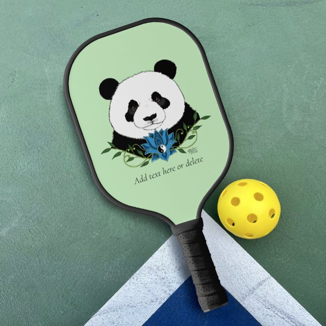Panda Bear Lotus Blume Blue Pickleball Schläger (Von Creator hochgeladen)