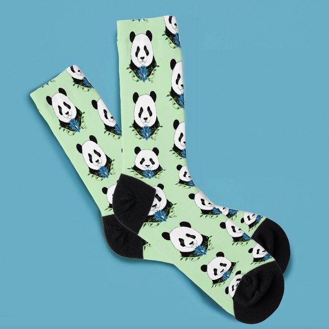 Panda Bear Lotus Blume Blue Socken (Von Creator hochgeladen)