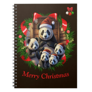 Panda Bear Merry Christmas Notizblock