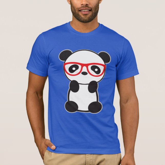 Panda Bear mit Brille T-Shirt (Vorderseite)